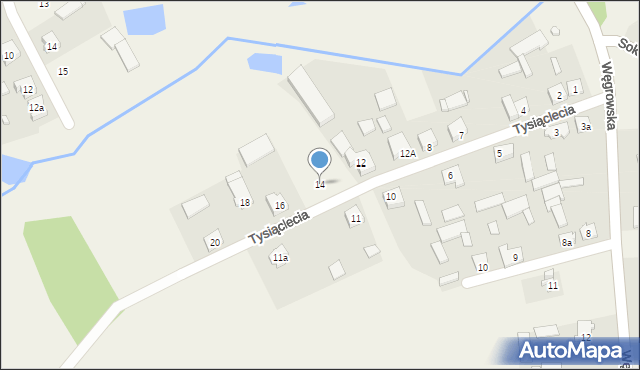 Miedzna, Tysiąclecia, 14, mapa Miedzna