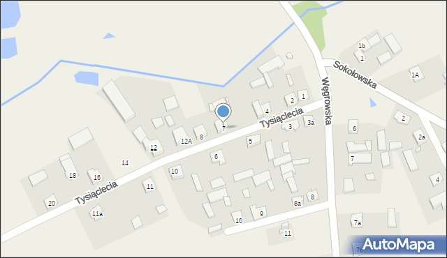 Miedzna, Tysiąclecia, 7, mapa Miedzna