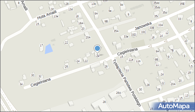 Mysłowice, Tysiąclecia Państwa Polskiego, 24, mapa Mysłowice