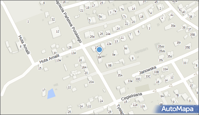 Mysłowice, Tysiąclecia Państwa Polskiego, 9A, mapa Mysłowice