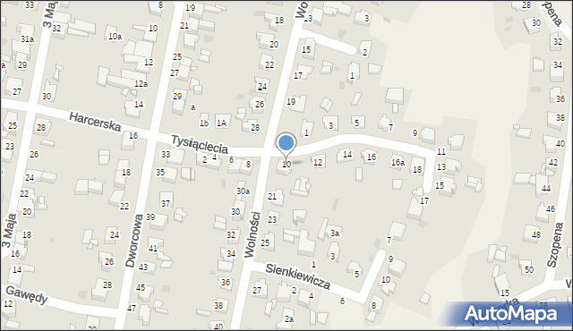 Nakło Śląskie, Tysiąclecia, 10, mapa Nakło Śląskie