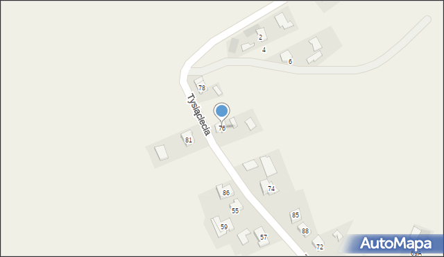 Niedomice, Tysiąclecia, 76, mapa Niedomice