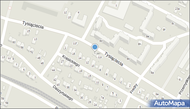 Nisko, Tysiąclecia, 11d, mapa Nisko