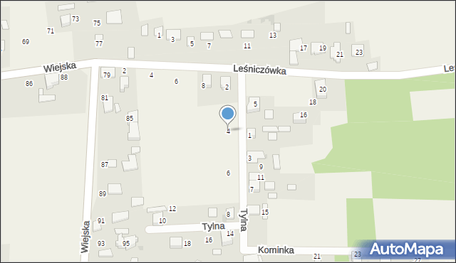 Nowa Wieś Tworoska, Tylna, 4, mapa Nowa Wieś Tworoska
