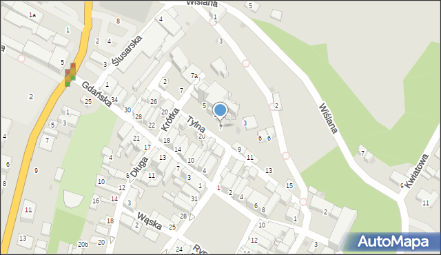 Nowe, Tylna, 7, mapa Nowe