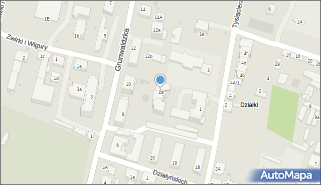 Nowe Miasto Lubawskie, Tysiąclecia, 1a, mapa Nowe Miasto Lubawskie