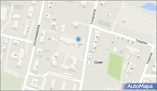 Nowe Miasto Lubawskie, Tysiąclecia, 3, mapa Nowe Miasto Lubawskie