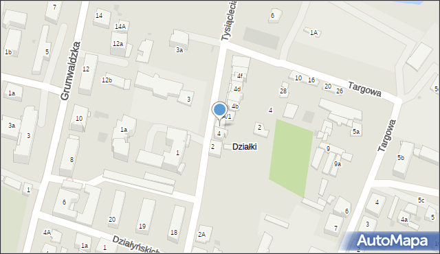 Nowe Miasto Lubawskie, Tysiąclecia, 4A, mapa Nowe Miasto Lubawskie