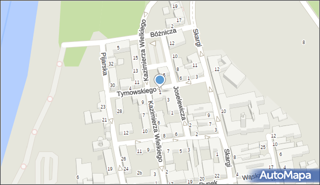 Nowy Sącz, Tymowskiego Jerzego, 1, mapa Nowego Sącza