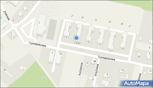 Osielsko, Tymiankowa, 7, mapa Osielsko