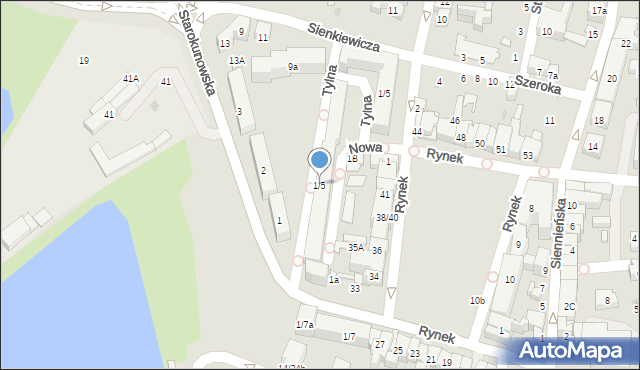 Ostrowiec Świętokrzyski, Tylna, 1/5, mapa Ostrowiec Świętokrzyski