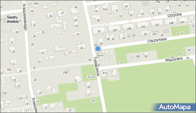 Otwock, Tysiąclecia, 32, mapa Otwock