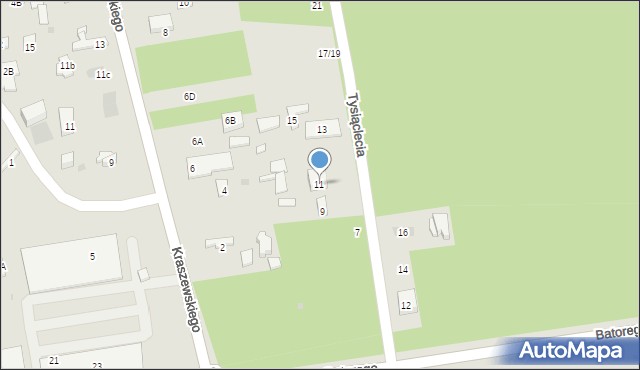 Otwock, Tysiąclecia, 11, mapa Otwock