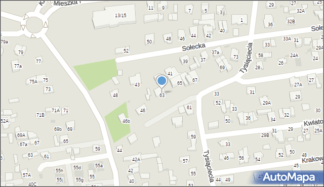 Otwock, Tysiąclecia, 63, mapa Otwock