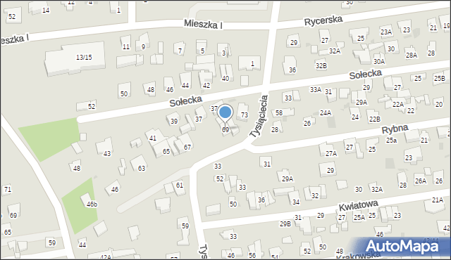 Otwock, Tysiąclecia, 69, mapa Otwock