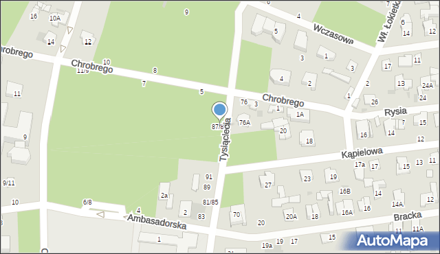 Otwock, Tysiąclecia, 87/89, mapa Otwock