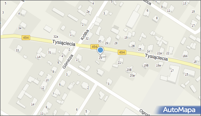 Panki, Tysiąclecia, 23, mapa Panki