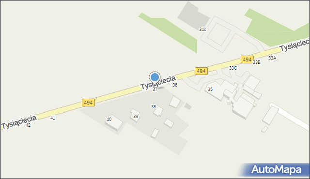 Panki, Tysiąclecia, 37, mapa Panki