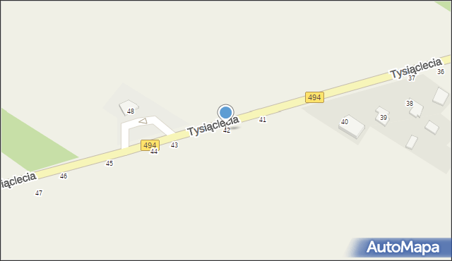 Panki, Tysiąclecia, 42, mapa Panki