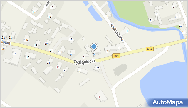 Panki, Tysiąclecia, 5, mapa Panki