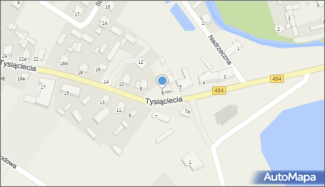 Panki, Tysiąclecia, 6, mapa Panki