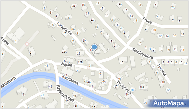 Piechowice, Tysiąclecia, 14, mapa Piechowice