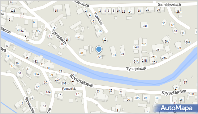 Piechowice, Tysiąclecia, 22, mapa Piechowice