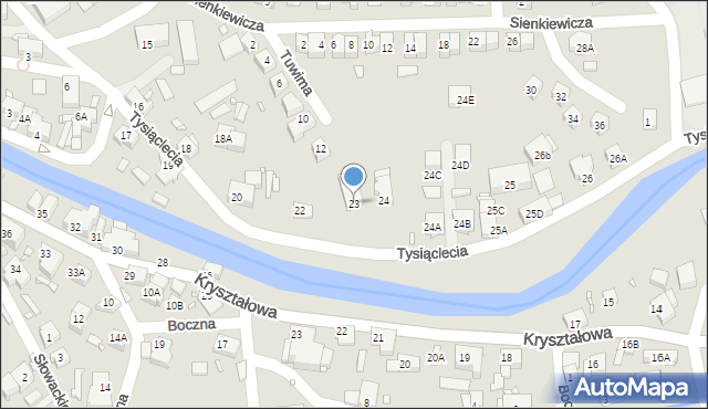 Piechowice, Tysiąclecia, 23, mapa Piechowice