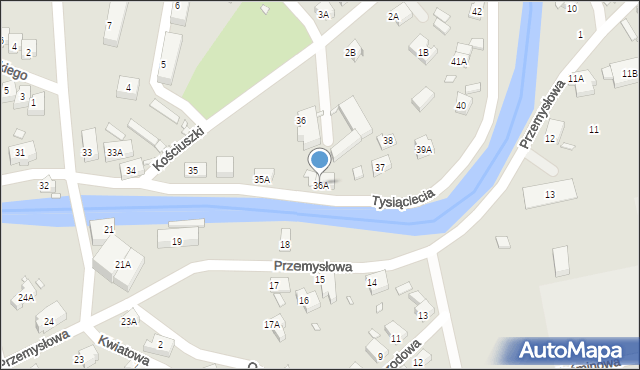 Piechowice, Tysiąclecia, 36A, mapa Piechowice