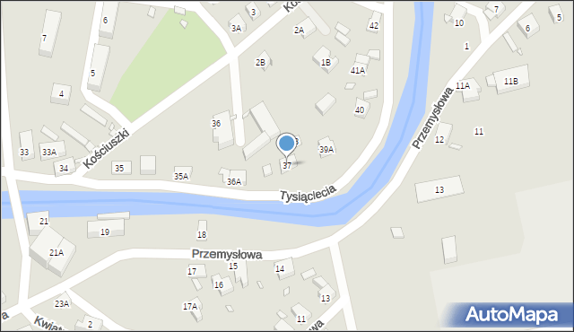 Piechowice, Tysiąclecia, 37, mapa Piechowice