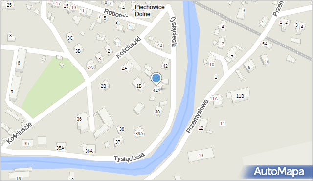 Piechowice, Tysiąclecia, 41A, mapa Piechowice