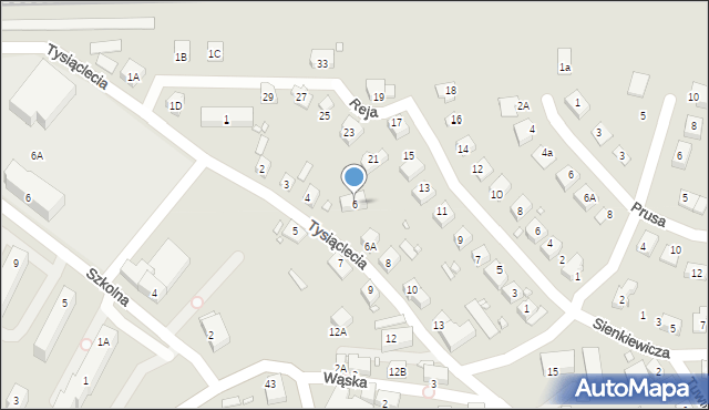 Piechowice, Tysiąclecia, 6, mapa Piechowice