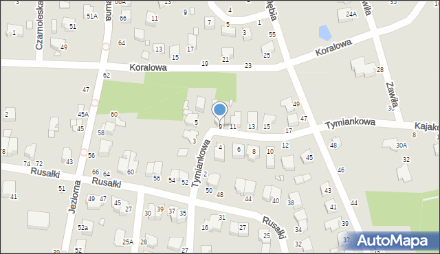 Piotrków Trybunalski, Tymiankowa, 9, mapa Piotrków Trybunalski