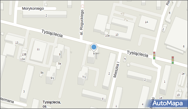 Płock, Tysiąclecia, 7, mapa Płock