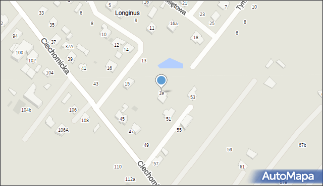 Płock, Tymiankowa, 1a, mapa Płock