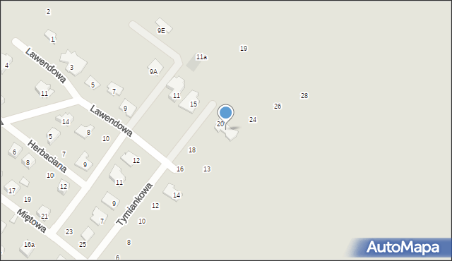 Płock, Tymiankowa, 22, mapa Płock
