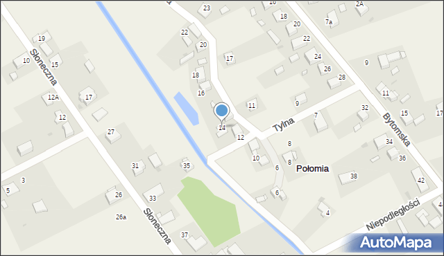 Połomia, Tylna, 14, mapa Połomia