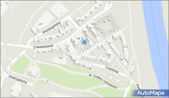 Poznań, Tylne Chwaliszewo, 2, mapa Poznania