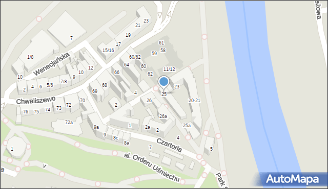 Poznań, Tylne Chwaliszewo, 25, mapa Poznania