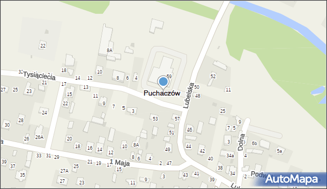 Puchaczów, Tysiąclecia, 2, mapa Puchaczów