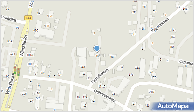 Radom, Tygodniowa, 3A, mapa Radomia