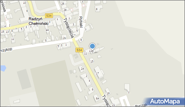 Radzyń Chełmiński, Tysiąclecia, 13, mapa Radzyń Chełmiński