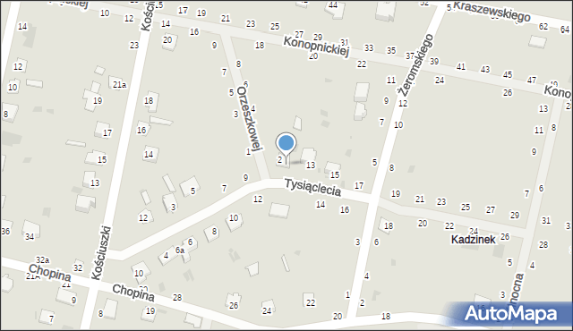 Rejowiec Fabryczny, Tysiąclecia, 11, mapa Rejowiec Fabryczny