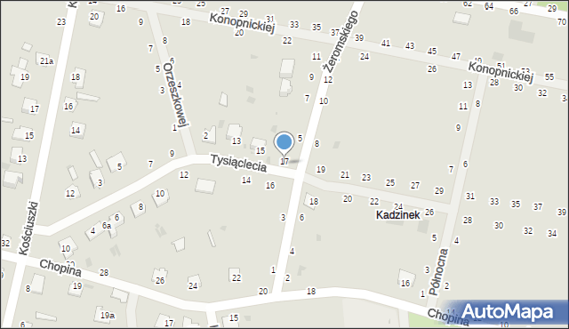 Rejowiec Fabryczny, Tysiąclecia, 17, mapa Rejowiec Fabryczny