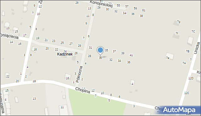 Rejowiec Fabryczny, Tysiąclecia, 30, mapa Rejowiec Fabryczny