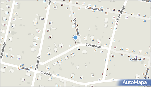 Rejowiec Fabryczny, Tysiąclecia, 9, mapa Rejowiec Fabryczny