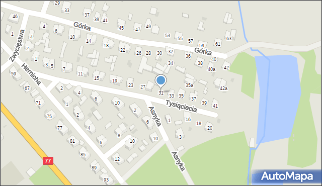 Rudnik nad Sanem, Tysiąclecia, 31, mapa Rudnik nad Sanem