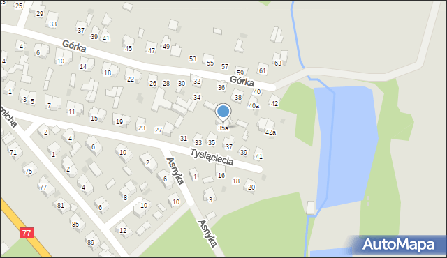 Rudnik nad Sanem, Tysiąclecia, 35a, mapa Rudnik nad Sanem