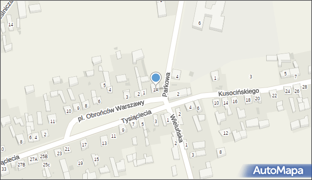 Skomlin, Tysiąclecia, 1A, mapa Skomlin