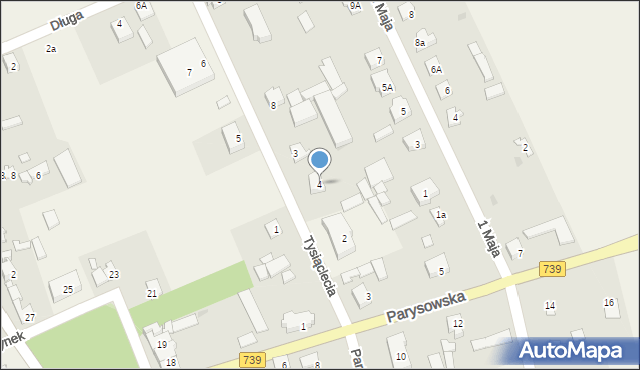 Sobienie-Jeziory, Tysiąclecia, 4, mapa Sobienie-Jeziory